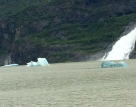 Calved ice off glacier.